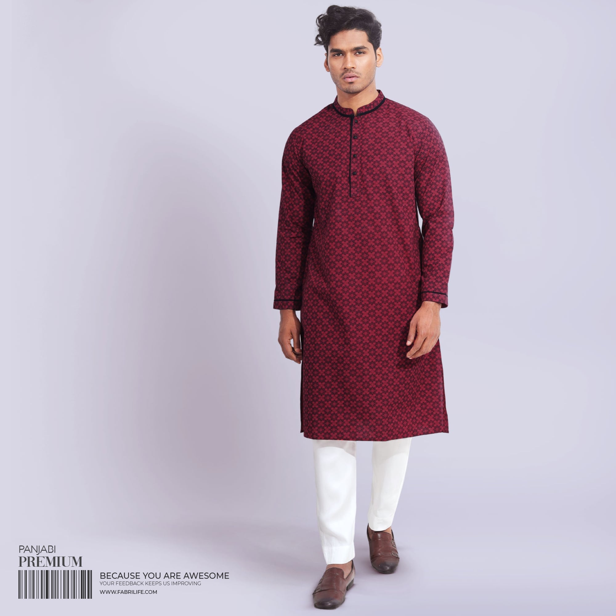 Mens premium whole black panjabi - Image 6